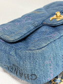 Sac à bandoulière Mood Mini Rectangulaire en denim bleu - Chanel