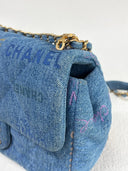 Sac à bandoulière Mood Mini Rectangulaire en denim bleu - Chanel