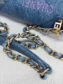 Sac à bandoulière Mood Mini Rectangulaire en denim bleu - Chanel