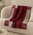 Plaid Jeté de Canapé Avalon III en laine et cachemire Bordeaux - Hermès