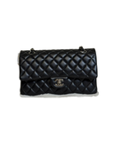 Sac à bandoulière Timeless 25 en cuir lisse noir - Chanel