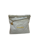 Sac à épaule Chanel 22 en cuir bleu/gris - Chanel