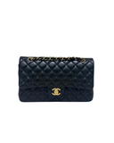 Sac à bandoulière Timeless 25 en cuir lisse noir - Chanel