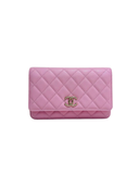 Sac à bandoulière Wallet-On-Chain en cuir caviar rose - Chanel