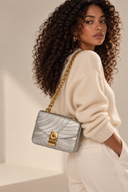 Sac C en cuir argent - Celine