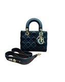 Sac à bandoulière Lady Dior Small en satin noir - Christian Dior