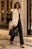 Sac Lady Dior Médium Vintage porté main en cuir lisse noir - Christian Dior