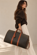 Sac Le Monogramme Duffle à bandoulière en toile et cuir marron - Saint-Laurent