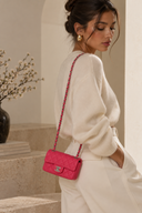 Sac Mini Timeless en cuir lisse rose - Chanel