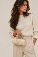 Sac Papillon en cuir blanc et beige - Louis Vuitton