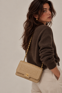 Sac Timeless Vintage 23 CM en cuir lisse beige - Chanel