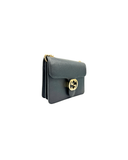 Sac à bandoulière Interlocking en cuir grainé noir - Gucci
