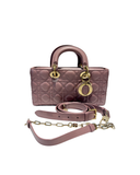 Sac à bandoulière Lady D-Joy en cuir lisse rose - Christian Dior