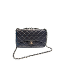 Sac à bandoulière Timeless cuir lisse bleu marine - Chanel