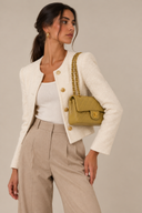 Sac à bandoulière Timeless 23CM en cuir lisse beige et doré - Chanel
