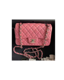 Sac à bandoulière Timeless 20CM en cuir lisse rose - Chanel