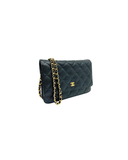 Sac à bandoulière Wallet-On-Chain en cuir caviar noir - Chanel