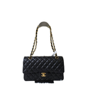 Sac à bandoulière Timeless 25CM en cuir lisse noir - Chanel