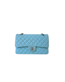 Sac à bandoulière Timeless 25CM en cuir lisse bleu ciel - Chanel