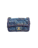 Sac à bandoulière Timeless mini en tweed bleu - Chanel