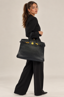 Sac à main Birkin 40 en cuir noir - Hermès