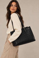 Sac cabas GG Emblem Grand Format en cuir noir - Gucci
