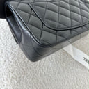 Sac à bandoulière Top Handle en cuir lisse noir - Chanel